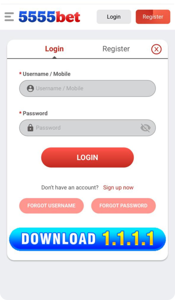 Login on 5555Pak Game